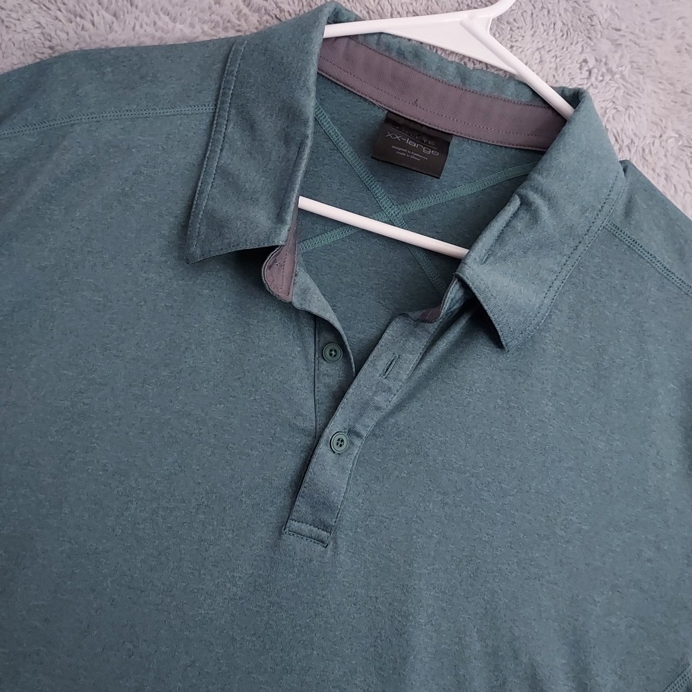 Hylete Polo Shirt Mens 2XL XXL Performance Stretch Green Athleisure Active Golf